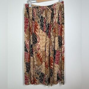 ALFRED Dunner Patchwork Pleated Midi Skirt Size 6  Petite
